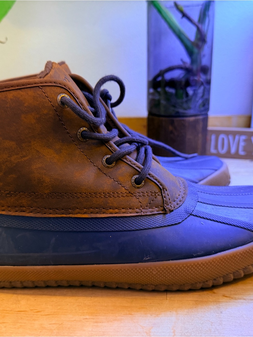Sperry Brown and Black Waterproof Duck Boots